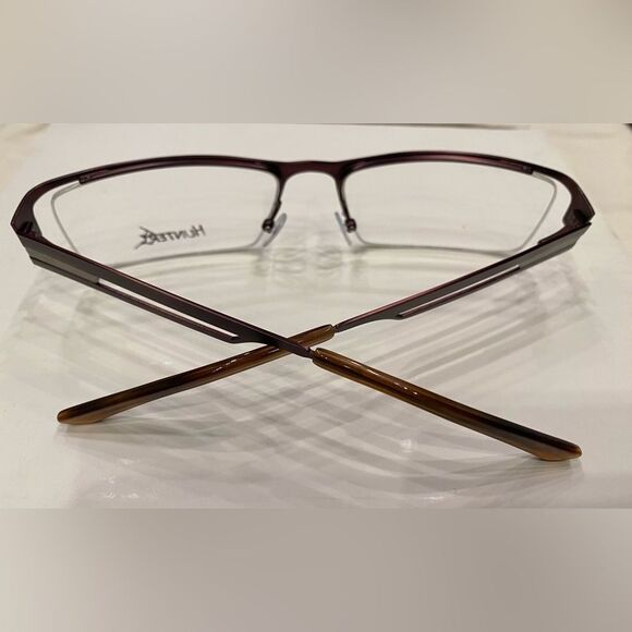 Hunter HT-837 C2 57-16-135mm Brown Metal Half Rim Eyeglasses - Picture 9 of 12